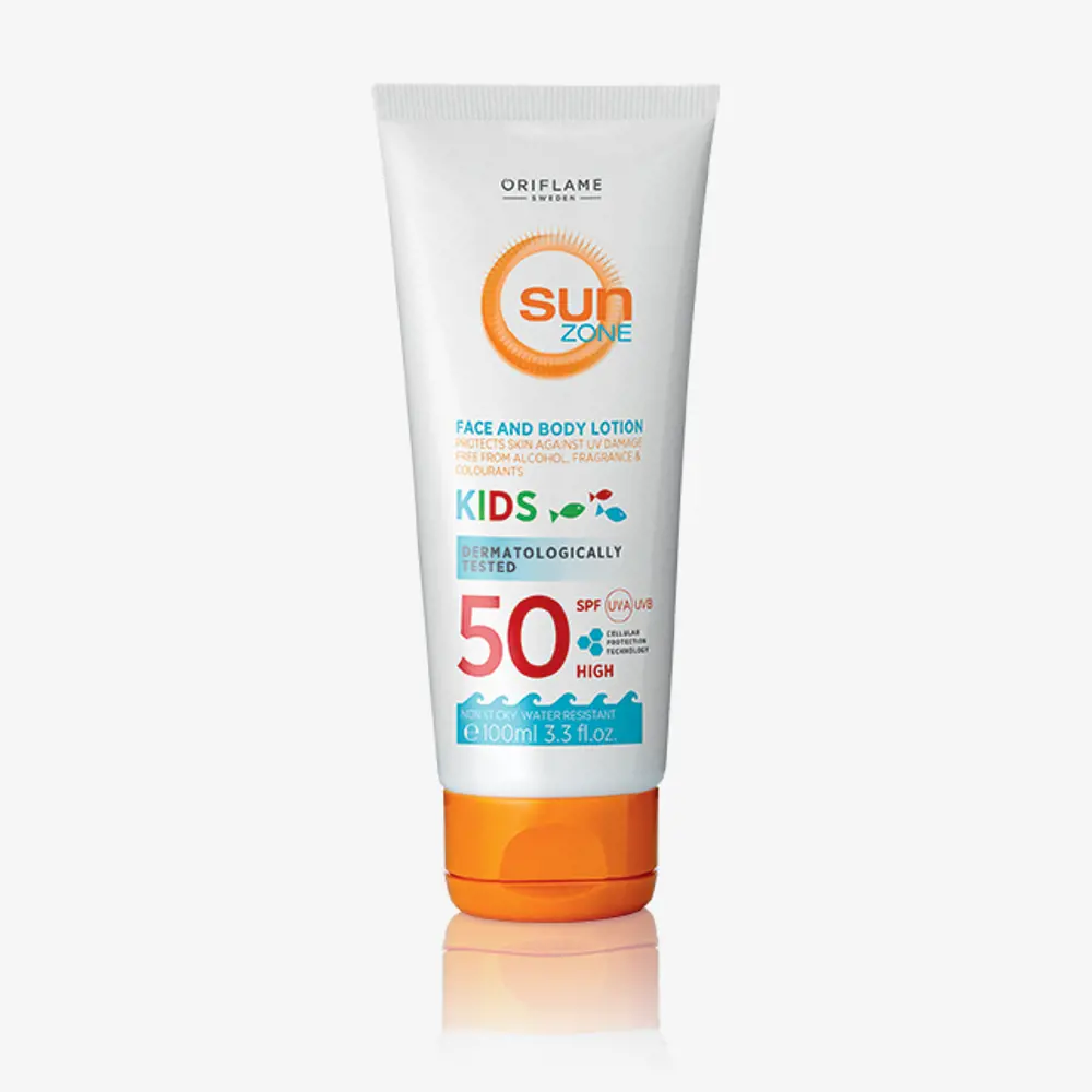لوسیون صورت و بدن سان زون مخصوص کودکان با SPF 50 بالا (30568)